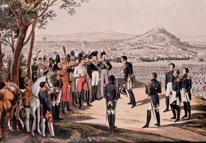 Verbündete Preußens unter Schwartzenberg besiegen die Franzosen unter Marmont/Mortier von Unknown artist
