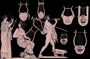 Antikes griechisches Musikinstrument: Lyra und Kithara