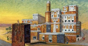 Arabische Architektur: Ansicht eines typischen Hauses der Stadt Sana