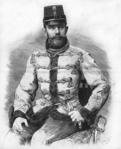 Erzherzog Rudolf von Habsburg (1858-1889), Kronprinz von Österreich. Gravur von 1889 von Unknown artist