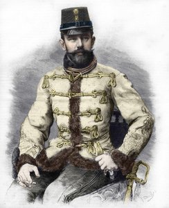 Erzherzog Rudolf von Habsburg (1858-1889), Kronprinz von Österreich. Gravur von 1889 von Unknown artist