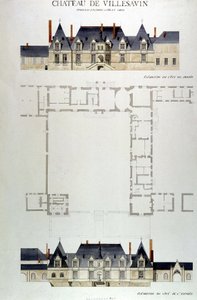 Architektur des Château de Villesavin, Tou en Sologne, Loir et Cher (41) von Unknown artist