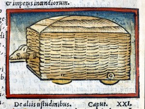 Widder - eine Art Panzer - in „De architectura“ von Vitruv aus 1630 von Unknown artist