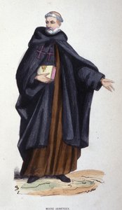 Armenischer Mönch. Gravur aus einem Album über religiöse Orden, Paris
