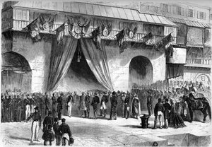 Ankunft in Algier am 19. September 1864 durch Marschall Mac-Mahon (1808-1893), zum Generalgouverneur von Algerien ernannt. Empfang durch zivile und militärische Behörden unter dem Admiralsgewölbe