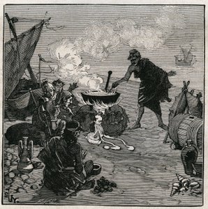 Die Kunst des Glases: Entdeckung der Vitrifikation nach Plinius dem Älteren (23-79 n. Chr.). In der Antike scheiterten Händler an einem Strandfeuer mit Kali-Pflanzen unter den Brennstoffen. Diese Pflanzen liefern genug Soda, um Glas durch Mischen mit Sand 