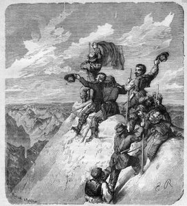 Besteigung des Illimani (6.439 m) durch Charles Wiener und seine Begleiter - Gravur in 
