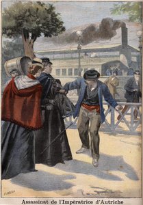 Ermordung von Kaiserin Elisabeth von Österreich (Sissi) durch einen italienischen Anarchisten in Genf