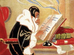 Astrologe: Nostradamus studiert ein Buch von Unknown artist