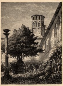Augustinerkloster (Toulouse) - Der Kreuzgang der Augustiner in Toulouse - Gravur in "PATRIE - BESCHREIBUNG DER MALERISCHEN FRANKREICH IN 6 BÄNDEN VON LUCIEN HUARD - Ende des 19. Jahrhunderts" von Unknown artist