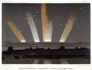 Nordlicht beobachtet in Paris am 13.05.1869 - in „Magnetismus und Elektrizität“ von Amédée Guillemin