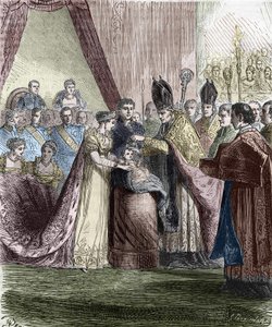 Taufe von Napoleon François Charles (Napoleon II), König von Rom, Sohn von Kaiser Napoleon I, in Notre-Dame de Paris, 9. Juni 1811 von Unknown artist