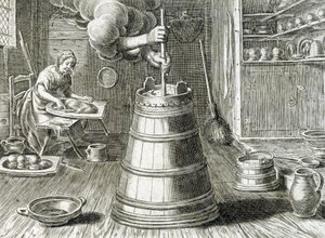 Butter- und Käseherstellung - Gravur von Unknown artist