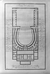 Grundriss des Theaters La Scala in Mailand ca. 1776-1778 (Stich) von Unknown artist