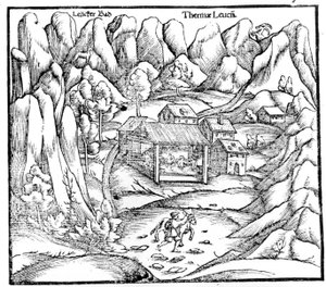 Bäder von Baden (Österreich), Kupferstich 16. Jahrhundert