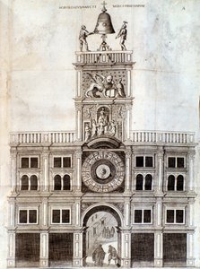 Glockenturm der San Marco Kirche in Venedig. Seite aus De campanis von Rocca
