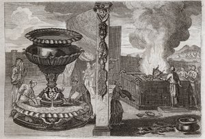 Royaumont-Bibel, Altes Testament: Altar der Düfte. Die Figur der beiden Altäre, der eine der Düfte und der andere der Brandopfer. Illustration von 1811.