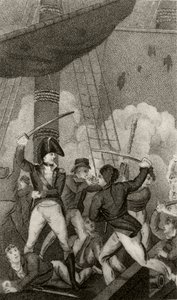 Blackbeard entert die Pearl, kommandiert von Leutnant Maynard