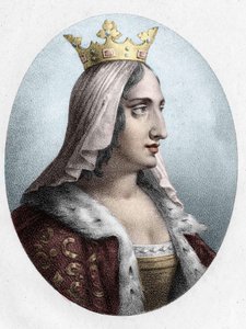 Blanche de Castile. Königin von Frankreich (1188-1252), Ehefrau von König Ludwig VIII. Gravur des 19. Jahrhunderts von Unknown artist