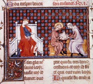 Blanche de Castille, Königin von Frankreich, leitet die Erziehung ihres Sohnes Ludwig IX. von Unknown artist