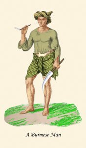 Burmesischer Mann mit Messer oder Dha