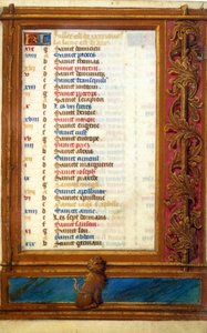 Kalender des Monats Juli mit dem Zeichen des Löwen - Miniatur des Mittelalters: Genehmigung der Stadtbibliothek von Toulouse erforderlich von Unknown artist