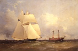 Cambria passiert Sandy Hook nach dem Transatlantik-Rennen, 1870 von Unknown