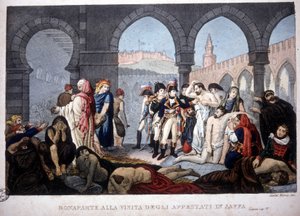 Ägyptenfeldzug (1798-1801): Napoleon besucht die Pestkranken von Jaffa in Ägypten, um 1800