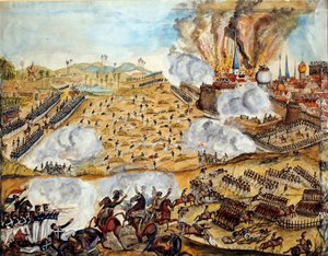 Kampagne von Russland: „Ansicht meiner Schlacht von Smolensk, Nacht vom 17.08.1812“ von Unknown artist