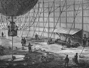 Gefesselter Ballon gebaut von Henry Giffard im Tuileriengarten im Jahr 1878. In „Album de la Science“, Éditions Jouvet. von Unknown artist