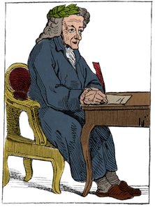 Spielkarte der Französischen Republik (1793) veröffentlicht im Nationalkonvent am 21.09.1792, nach dem Sturz der Königreiche: die Figur des Philosophen in den Zügen des französischen Schriftstellers und Philosophen François-Marie Arouet dit Voltaire (Franç von Unknown artist