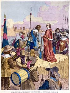 Kardinal Richelieu bei der Belagerung von La Rochelle (1627 - 1628) von Unknown artist