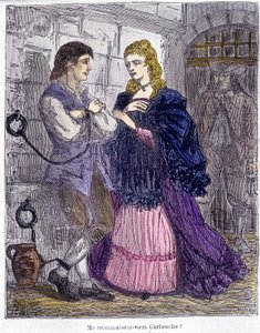 Cartridge von einer Dame im Gefängnis besucht - in „Cartridge, König der Banditen“ von Grandpré von Unknown artist