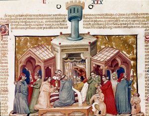 Zeremonie des Viatikums für einen Sterbenden (Miniatur) von Unknown artist