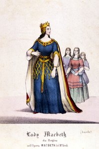 Charakter von Lady Macbeth in der Oper „Macbeth“ von Giuseppe Verdi (1813 - 1901) nach dem Werk von William Shakespeare. 1847. Gravur von Unknown artist