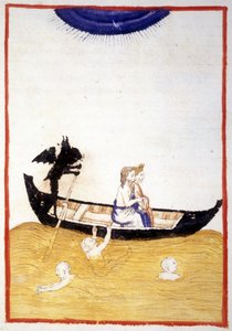 Charon lässt Dante und Virgil den Acheron überqueren - in 
