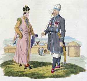 Tscherkessischer Mann und Frau (Kaukasus)