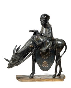 Chinesischer Philosoph Lao Tseu (Lao Zi oder Lao-Tseu oder Lao-Zi) mit Esel. Figur von Unknown artist