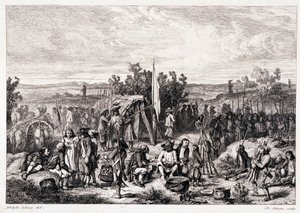 Chouans im Biwak - in „La bretagne ancienne et moderne“ von Pitre-Chevalier, herausgegeben von W. Coquebert