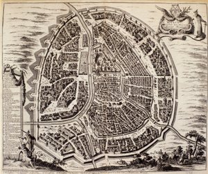 Stadtplan von Moskau im 17. Jahrhundert.