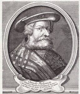Claudius Ptolemäus (ca. 90 - ca. 168), griechischer Astronom, Mathematiker und Geograph. Gravur des 19. Jahrhunderts.