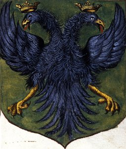 Wappen von Russland schmückt den Adler mit zwei Köpfen