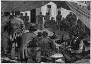 Hahnenkampf in Belgien im Jahr 1888 im „Journal de la jeunesse“ von 1888 von Unknown artist