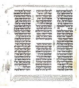 Codex des Grafen von Leicester: Seite des Buches Exodus in Hebräisch verfasst