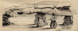 Koloss von Ramses II., gefunden 1820 in der Nähe des südlichen Tores des Tempels von Ptah von Giovanni Battista Caviglia - Gravur von 1838. von Unknown artist