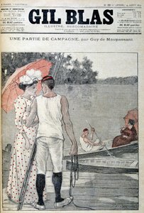 Titelblatt von „Gil Blas“ illustriert „Ein Teil der Kampagne“ von Guy de Maupassant. 14/08/1892. von Unknown artist