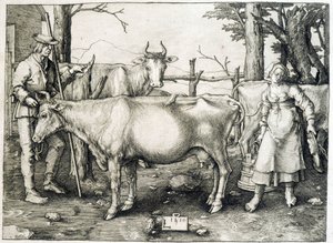 Kuh und Molkerei in Holland von Unknown artist