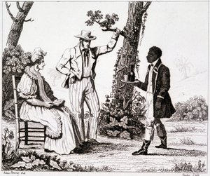 Kreole von Martinique (schwarzer Diener und ein weißes Paar) - in "Bilderbuch Frankreich", T.III von Unknown artist