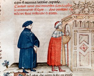 Dante und Virgil am Tor von Dite, bewacht von den Furien (Gesang 9 aus der Hölle, in der Göttlichen Komödie) (Miniatur, 15. Jahrhundert) von Unknown artist