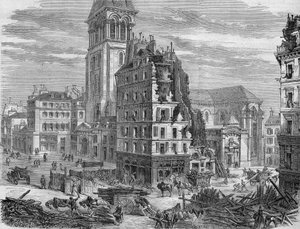 Abriss des Place Saint Germain des Prés für den Durchbruch der Rue de Rennes im Jahr 1867